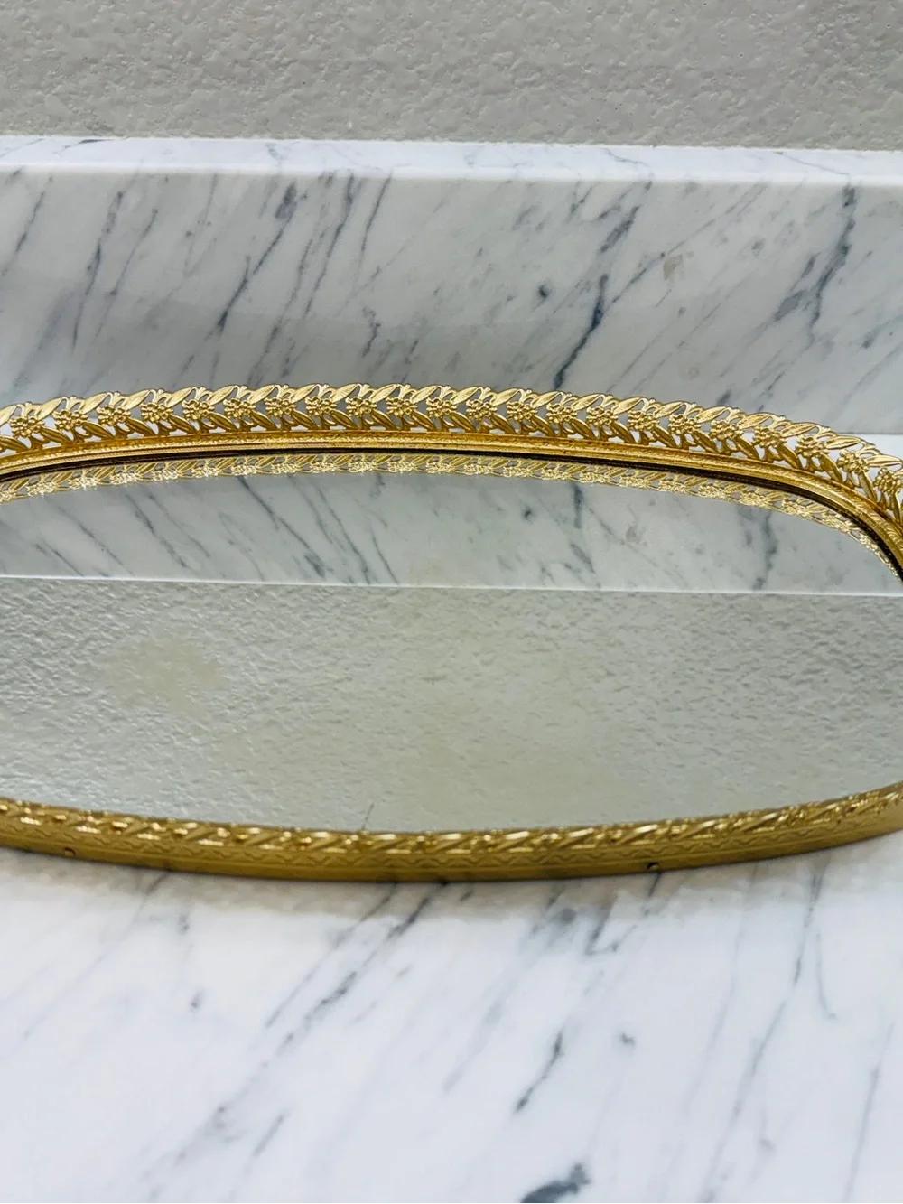 Vintage Hollywood Regency Vanity Mirror/Tray